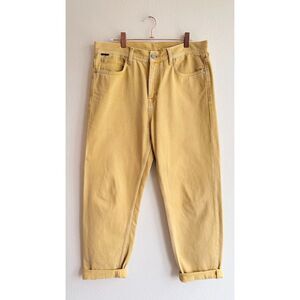 BDG Butter Yellow Baggy Straight Leg High Rise Jeans in 100% Cotton size M 32"